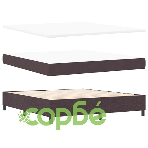 Легло с пружинирана основа и матрак тъмнокафяв 180x200 см текстил ➤ топ цена ➤ sorbe.bg