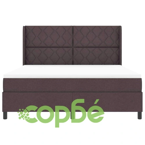 Легло с пружинирана основа и матрак тъмнокафяв 180x200 см текстил ➤ топ цена ➤ sorbe.bg