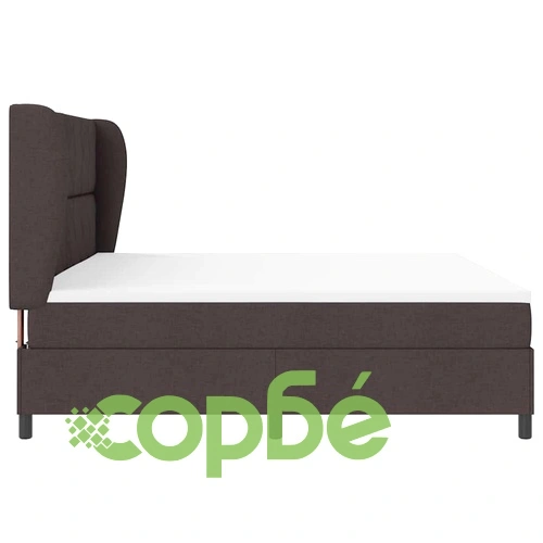Легло с пружинирана основа и матрак тъмнокафяв 200x200 см текстил ➤ топ цена ➤ sorbe.bg