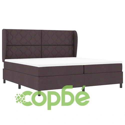 Легло с пружинирана основа и матрак тъмнокафяв 200x200 см текстил ➤ топ цена ➤ sorbe.bg