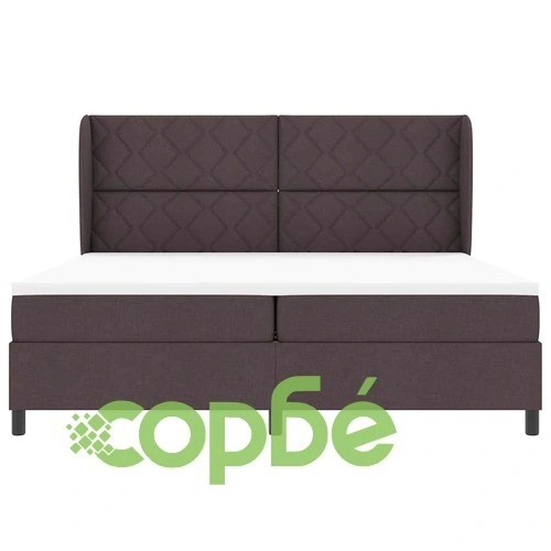 Легло с пружинирана основа и матрак тъмнокафяв 200x200 см текстил ➤ топ цена ➤ sorbe.bg