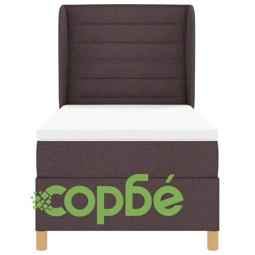 Кутия със спална основа и матрак от текстил тъмнокафяв 90x190 см ➤ топ цена ➤ sorbe.bg