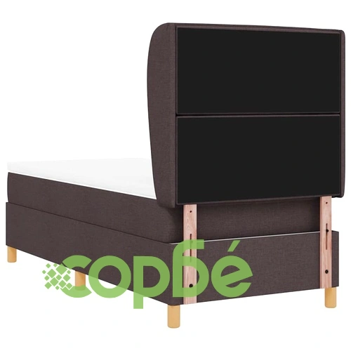 Кутия със спална основа и матрак от текстил тъмнокафяв 90x190 см ➤ топ цена ➤ sorbe.bg