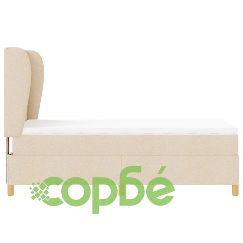 Легло с пружини тип Pocket Springs 90x190 см, Кремаво, Текстил ➤ топ цена ➤ sorbe.bg