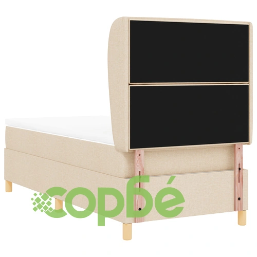 Легло с пружини тип Pocket Springs 90x190 см, Кремаво, Текстил ➤ топ цена ➤ sorbe.bg