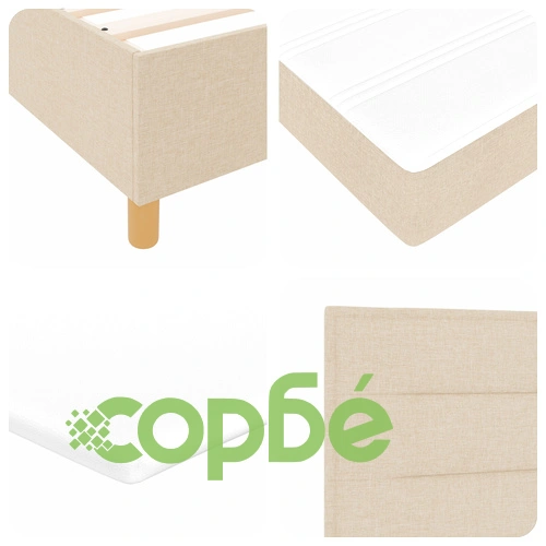 Легло с пружини тип Pocket Springs 90x190 см, Кремаво, Текстил ➤ топ цена ➤ sorbe.bg