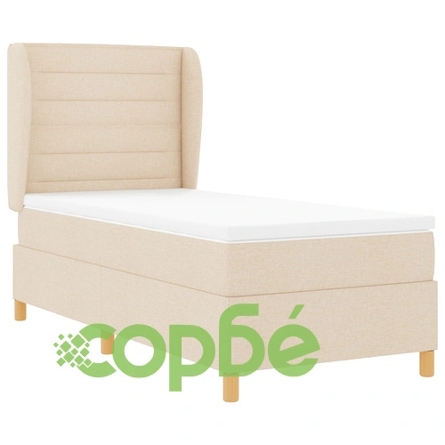 Легло с пружини тип Pocket Springs 90x190 см, Кремаво, Текстил ➤ топ цена ➤ sorbe.bg