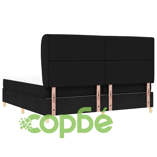 Кутия със спална основа и матрак 90x190 см Тъмен Сив с Черна рамка ➤ топ цена ➤ sorbe.bg