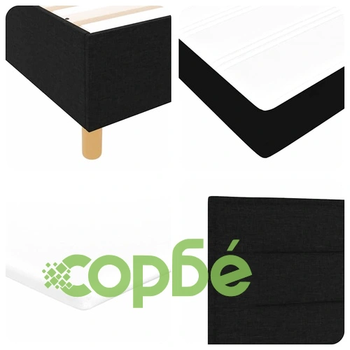 Кутия със спална основа и матрак 90x190 см Тъмен Сив с Черна рамка ➤ топ цена ➤ sorbe.bg