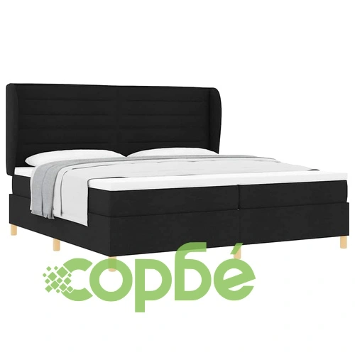 Кутия със спална основа и матрак 90x190 см Тъмен Сив с Черна рамка ➤ топ цена ➤ sorbe.bg