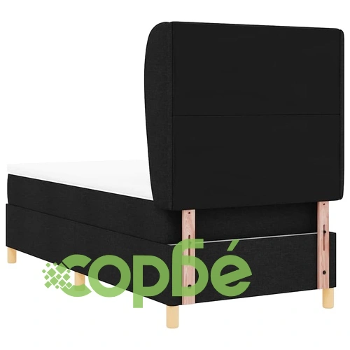 Кутия със спална основа и матрак от текстил 80x200 см черно ➤ топ цена ➤ sorbe.bg