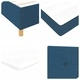 Кутия със спална основа и матрак от текстил синьо 80x200 см с пружини