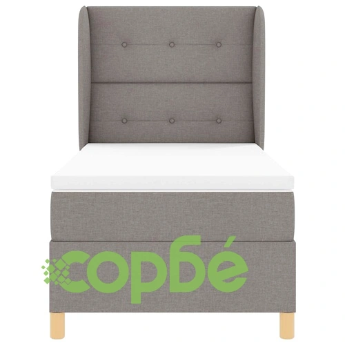 Кутия със спална основа и матрак от текстил, тъмно сив 90x190 см, таупе ➤ топ цена ➤ sorbe.bg