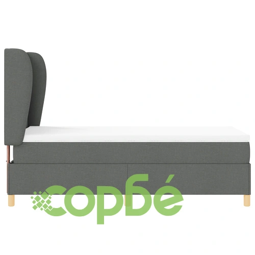 Box Spring легло с матрак от текстил, тъмно сиво, 100x200 см ➤ топ цена ➤ sorbe.bg
