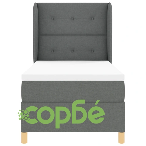 Box Spring легло с матрак от текстил, тъмно сиво, 100x200 см ➤ топ цена ➤ sorbe.bg