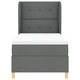 Box Spring легло с матрак от текстил, тъмно сиво, 100x200 см