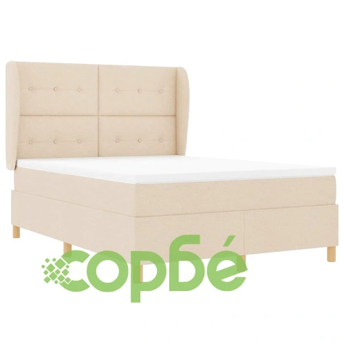 Кутия със спална основа и матрак 90x190 см - Тъмно сив и крем ➤ топ цена ➤ sorbe.bg