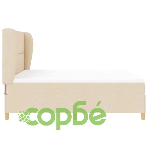 Кутия със спална основа и матрак от текстил, тъмно сив/крем, 90x190 см ➤ топ цена ➤ sorbe.bg