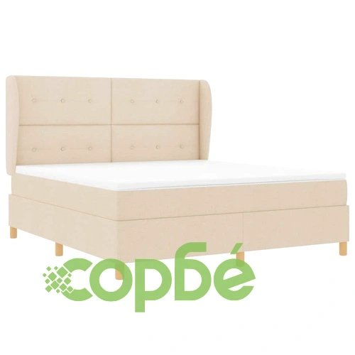 Кутия със спална основа и матрак от текстил, тъмно сив/крем, 90x190 см ➤ топ цена ➤ sorbe.bg