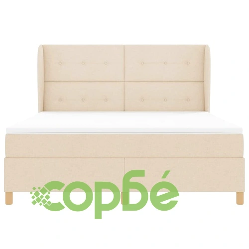 Кутия със спална основа и матрак от текстил, тъмно сив/крем, 90x190 см ➤ топ цена ➤ sorbe.bg