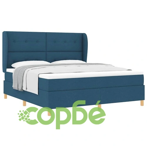 Спално легло с матрак и топер тъмносиво 180x200 см текстил ➤ топ цена ➤ sorbe.bg