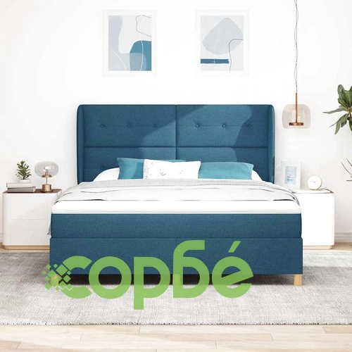 Спално легло с матрак и топер тъмносиво 180x200 см текстил ➤ топ цена ➤ sorbe.bg