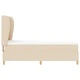 Кутия със спална основа и матрак от текстил крем 80x200 см с регулируема табла