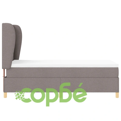 Единично легло с матрак 90x190 см от текстил в цвят таупе ➤ топ цена ➤ sorbe.bg