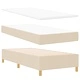 Кутия със спална основа и матрак от текстил крем 90x200 см