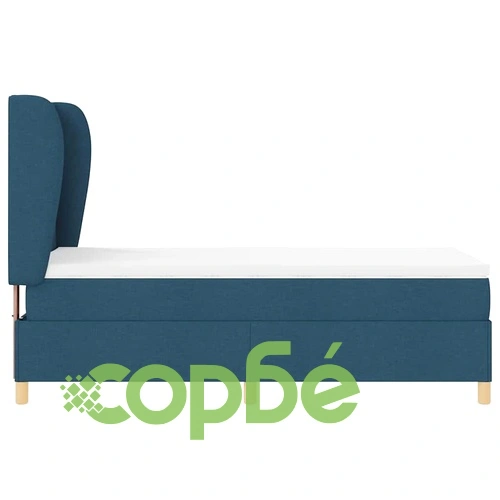 Кутия със спална основа и матрак от текстил 100x200 см - синьо ➤ топ цена ➤ sorbe.bg