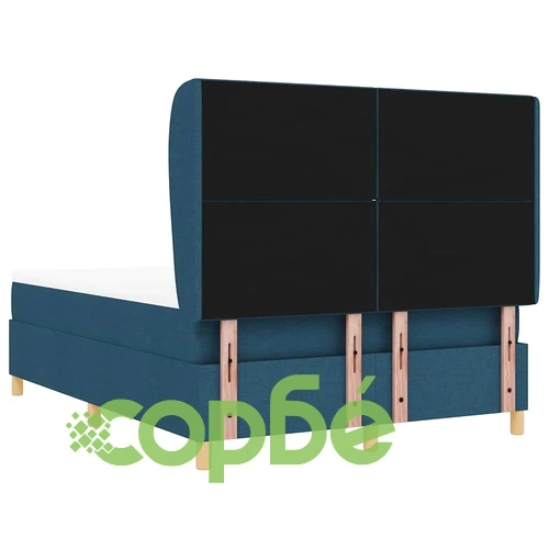 Кутия със спална основа и матрак от текстил синьо 140x190 см ➤ топ цена ➤ sorbe.bg