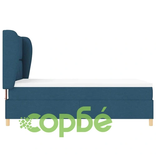 Кутия със спална основа и матрак от текстил синьо 140x190 см ➤ топ цена ➤ sorbe.bg