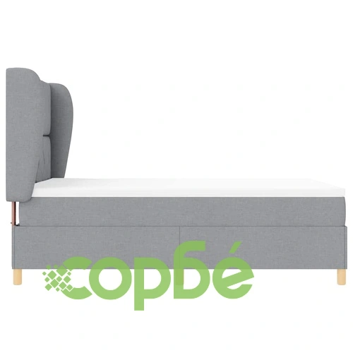 Кутия със спална основа и матрак светлосив 160x200 см текстил ➤ топ цена ➤ sorbe.bg
