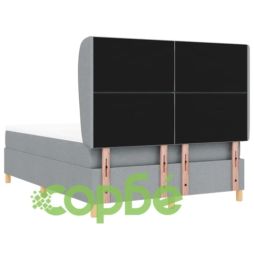 Кутия със спална основа и матрак светлосив 160x200 см текстил ➤ топ цена ➤ sorbe.bg