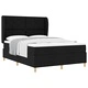 Кутия със спална основа и матрак от текстил 160x200 см черно