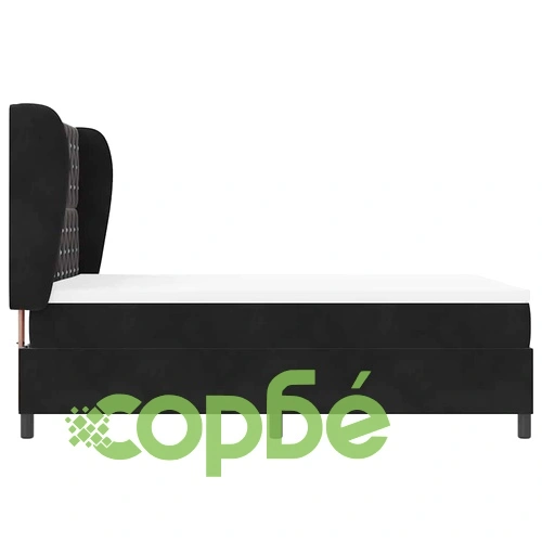 Легло с пружинирана основа и матрак черно кадифе 140x190 см ➤ топ цена ➤ sorbe.bg