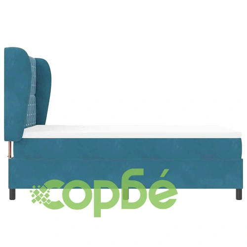 Легло с пружинирана основа и матрак тъмносиньо 140x190 см кадифе ➤ топ цена ➤ sorbe.bg