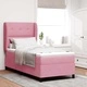 Легло с пружинна основа и матрак розово 90x190 см кадифе
