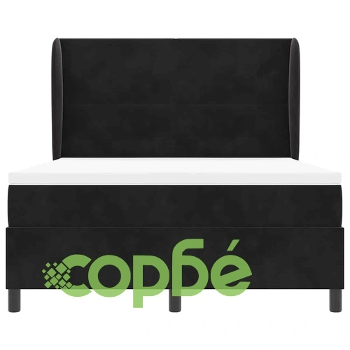 Легло с пружинирана основа и матрак черно 160x200 см кадифе ➤ топ цена ➤ sorbe.bg