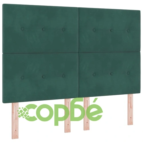 Легло с пружинирана основа, тъмнозелено, 160x200 см, кадифе ➤ топ цена ➤ sorbe.bg