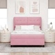Легло с пружинирана основа и матрак розово 160x200 см кадифе