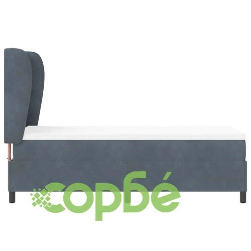 Легло с пружинирана основа и матрак тъмносив 80x200 см кадифе ➤ топ цена ➤ sorbe.bg