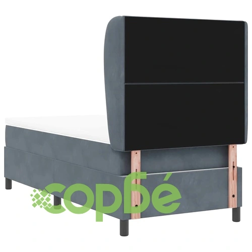 Легло с пружинирана основа и матрак тъмносиво 90x190 см кадифе ➤ топ цена ➤ sorbe.bg