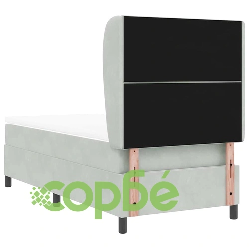 Легло с пружинирана основа и матрак светлосиво 90x200 см кадифе ➤ топ цена ➤ sorbe.bg