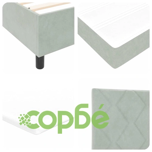 Легло с пружинна основа и матрак светлосиво 140x190 см кадифе ➤ топ цена ➤ sorbe.bg