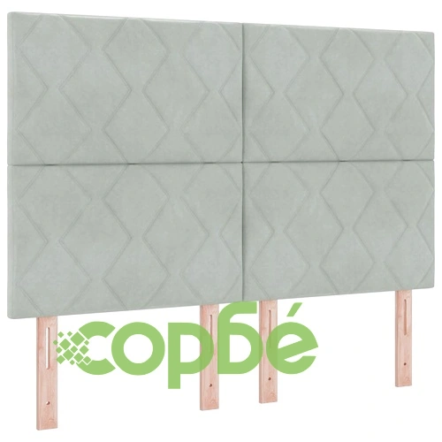 Легло с пружинна основа и матрак светлосиво 140x190 см кадифе ➤ топ цена ➤ sorbe.bg