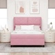 Легло с пружинирана основа и матрак розово 140x190 см кадифе