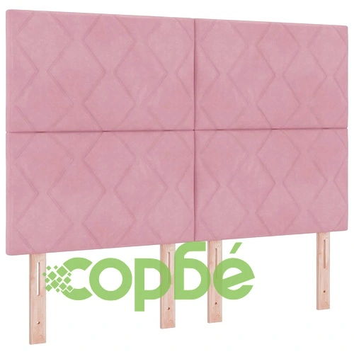 Легло с пружинирана основа и матрак розово 140x190 см кадифе ➤ топ цена ➤ sorbe.bg