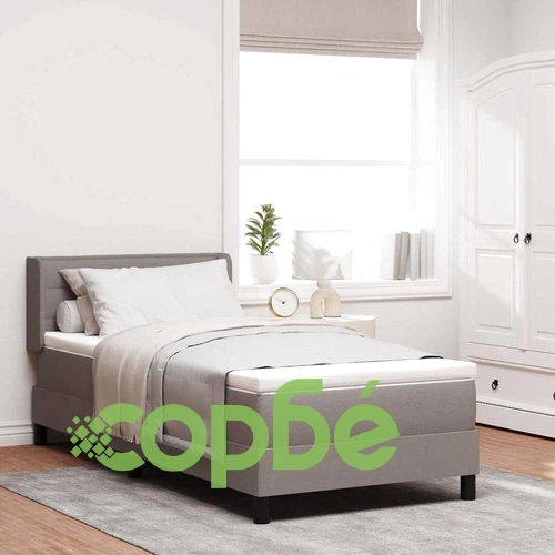 Континентално легло с матрак от тъкан таупе 90x190 см ➤ топ цена ➤ sorbe.bg