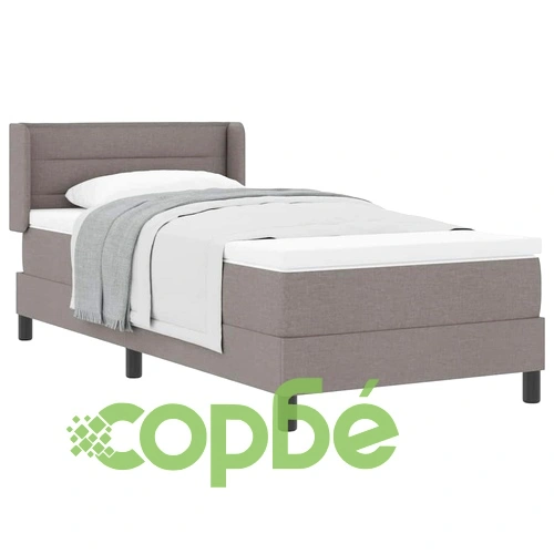 Континентално легло с матрак от тъкан таупе 90x190 см ➤ топ цена ➤ sorbe.bg